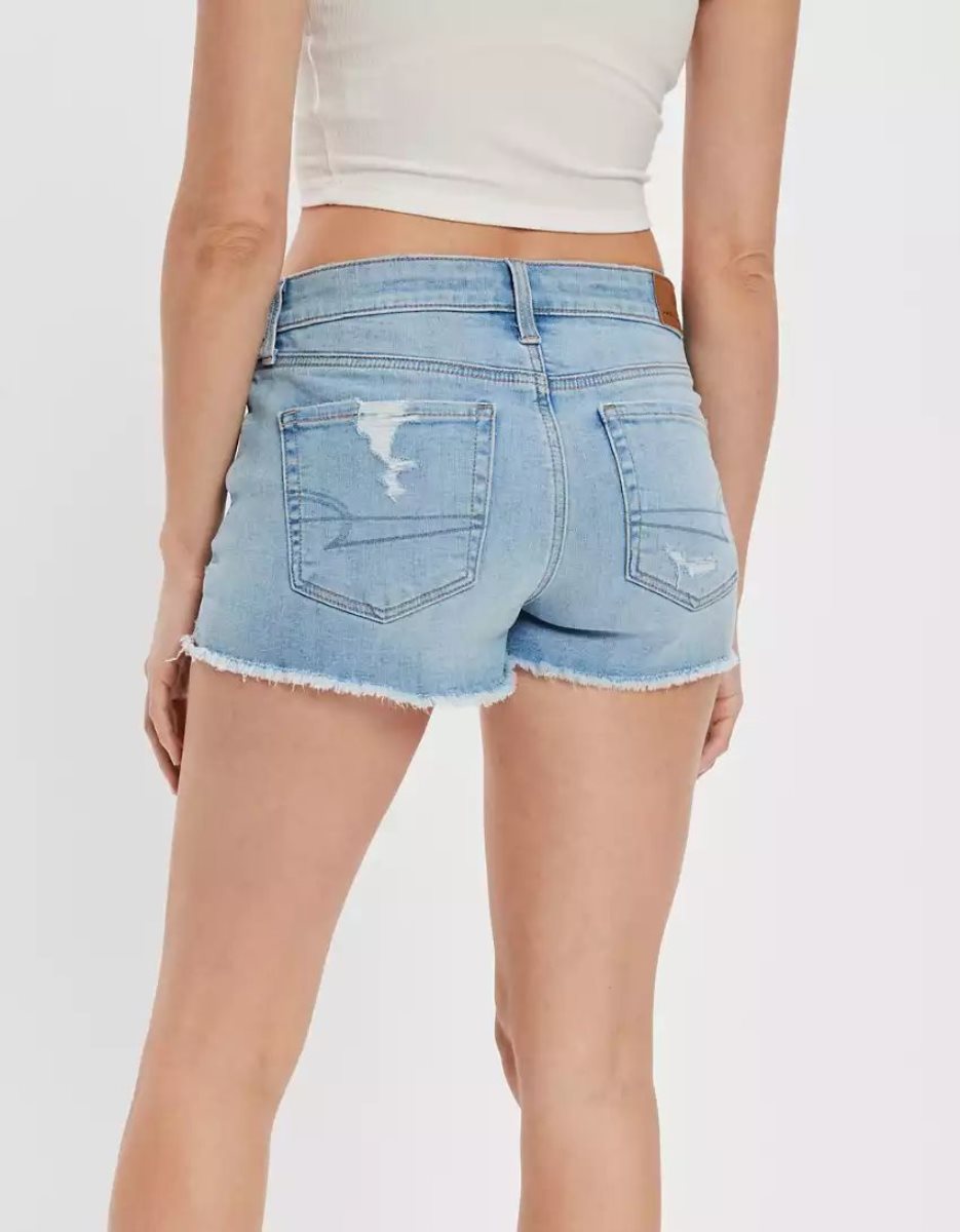 Shorts American Eagle AE Ne(x)t Level Low-Rise Denim Lavage Clair Femme | TGC-24397991